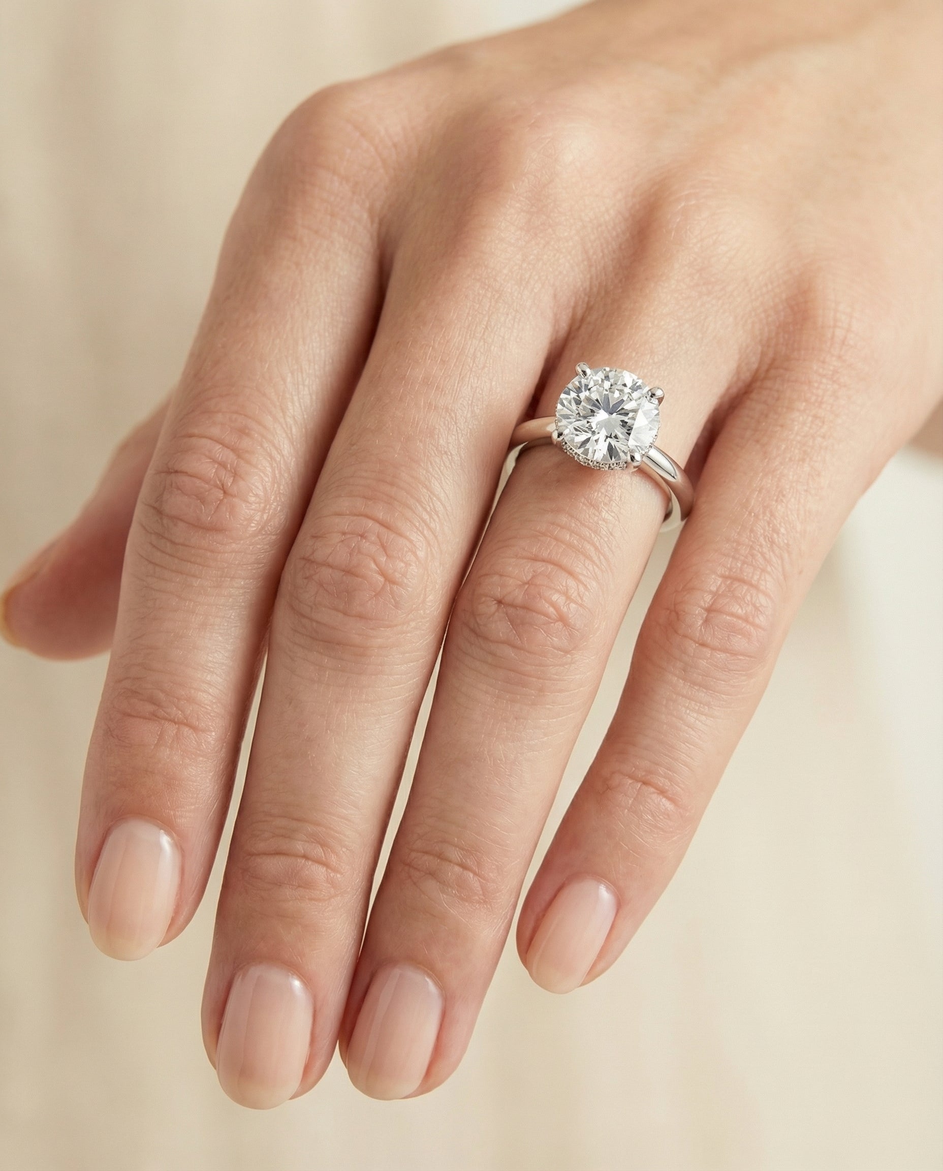 Platinum band of The Lana cushion engagement ring setting | RockHer