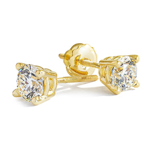 Diamond Stud Earring Setting, in 950 - Platinum – side profile | RockHer