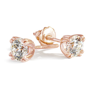 Diamond Stud Earring Setting, in 950 - Platinum – side profile | RockHer