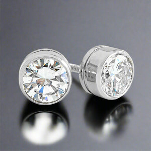 6ct tw Round Brilliant Lab Diamond Stud Earrings, in 14K White Gold – view 6 | RockHer