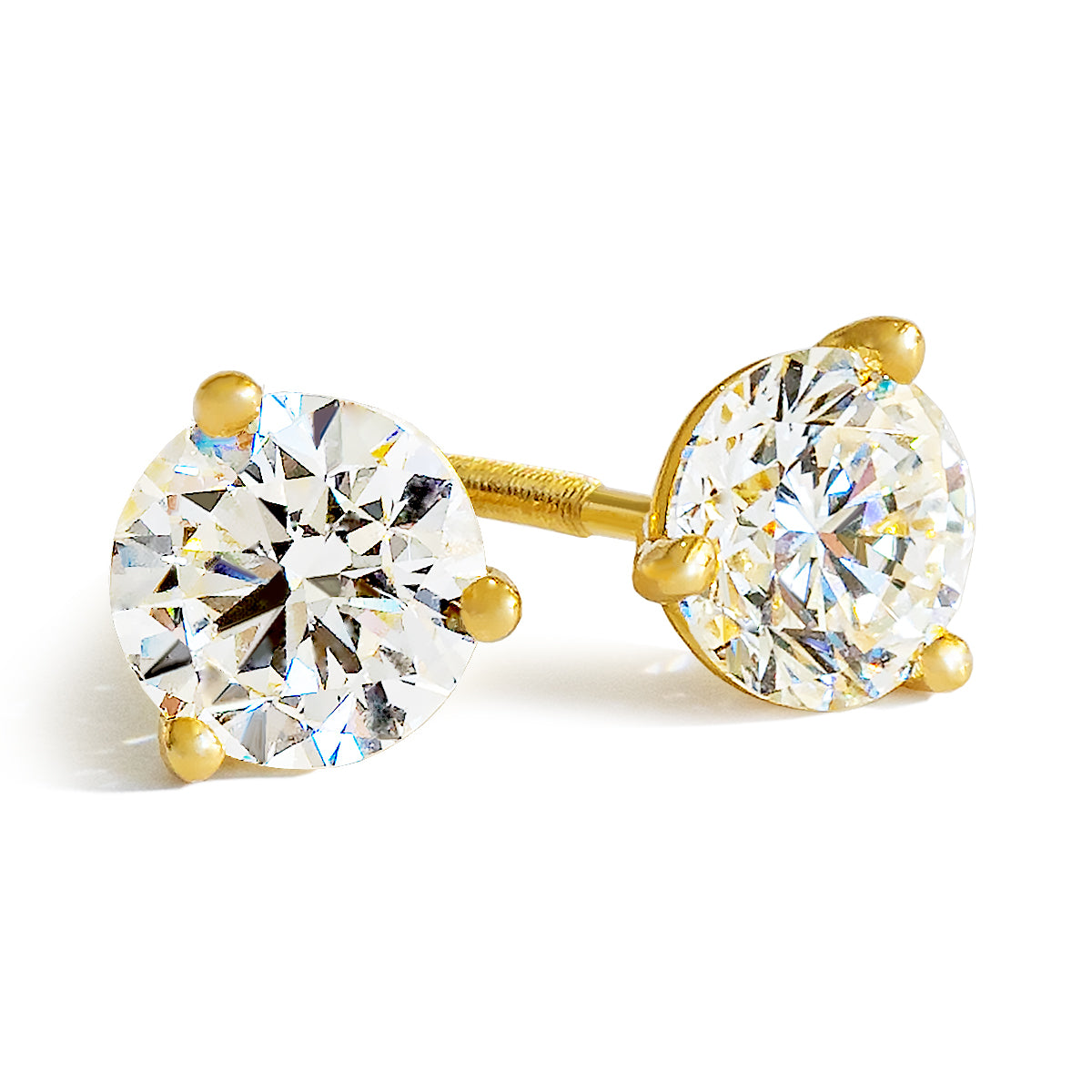 Diamond Stud Earring Setting | 0.50ct to 10ct Total Weight | Custom Mounting in Gold or Platinum (Diamonds Sold Separately)
