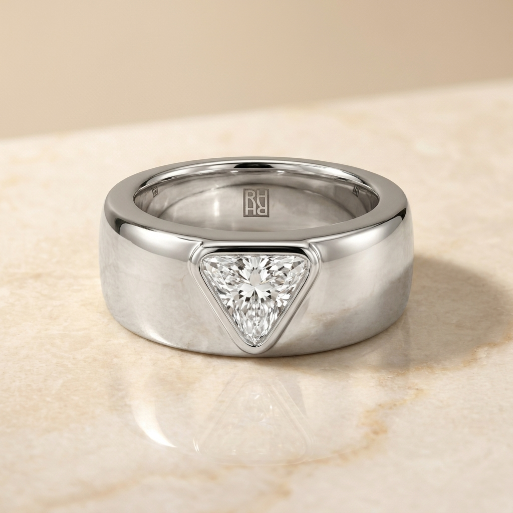 The Remi trillion engagement ring setting in Platinum | RockHer