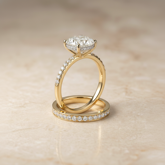 The Abbey Matching Wedding Band, Oval in 18K Yellow Gold
