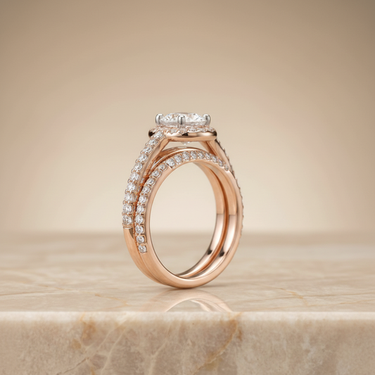 The Adelaide Matching Wedding Band, Oval in 14K Rose Gold