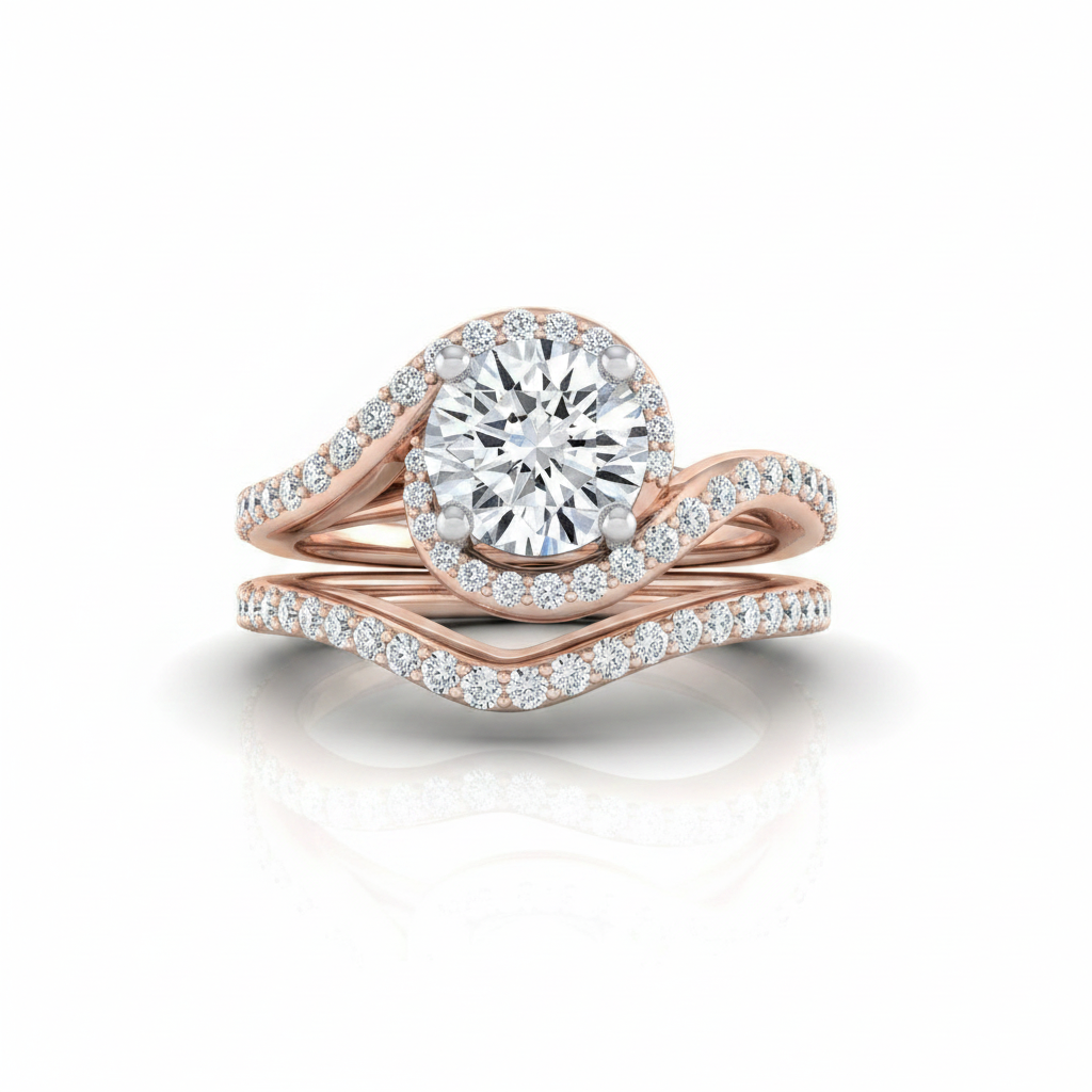 The Adelaide Matching Wedding Band, Round in 14K Rose Gold