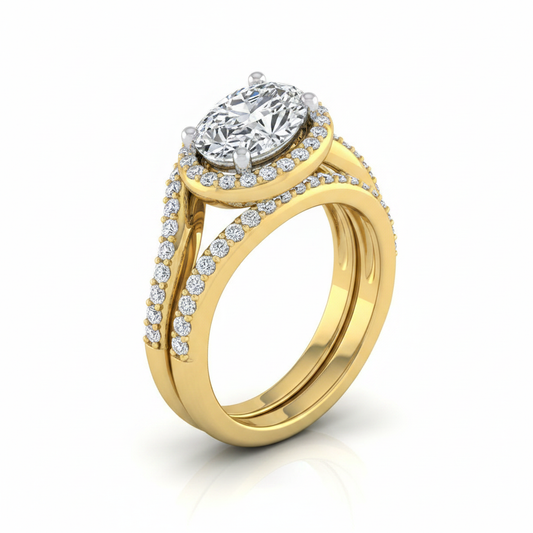 The Adelaide Matching Wedding Band, Oval in 18K Yellow Gold