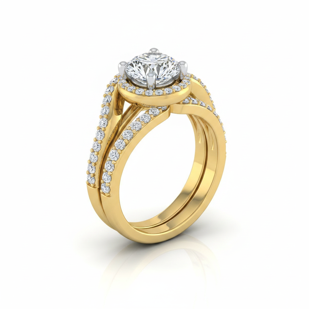 The Adelaide Matching Wedding Band, Round in 18K Yellow Gold