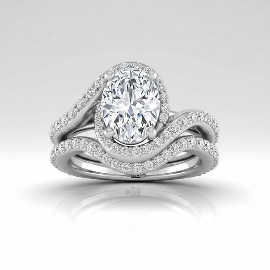 The Adelaide Matching Wedding Band, Oval in Platinum