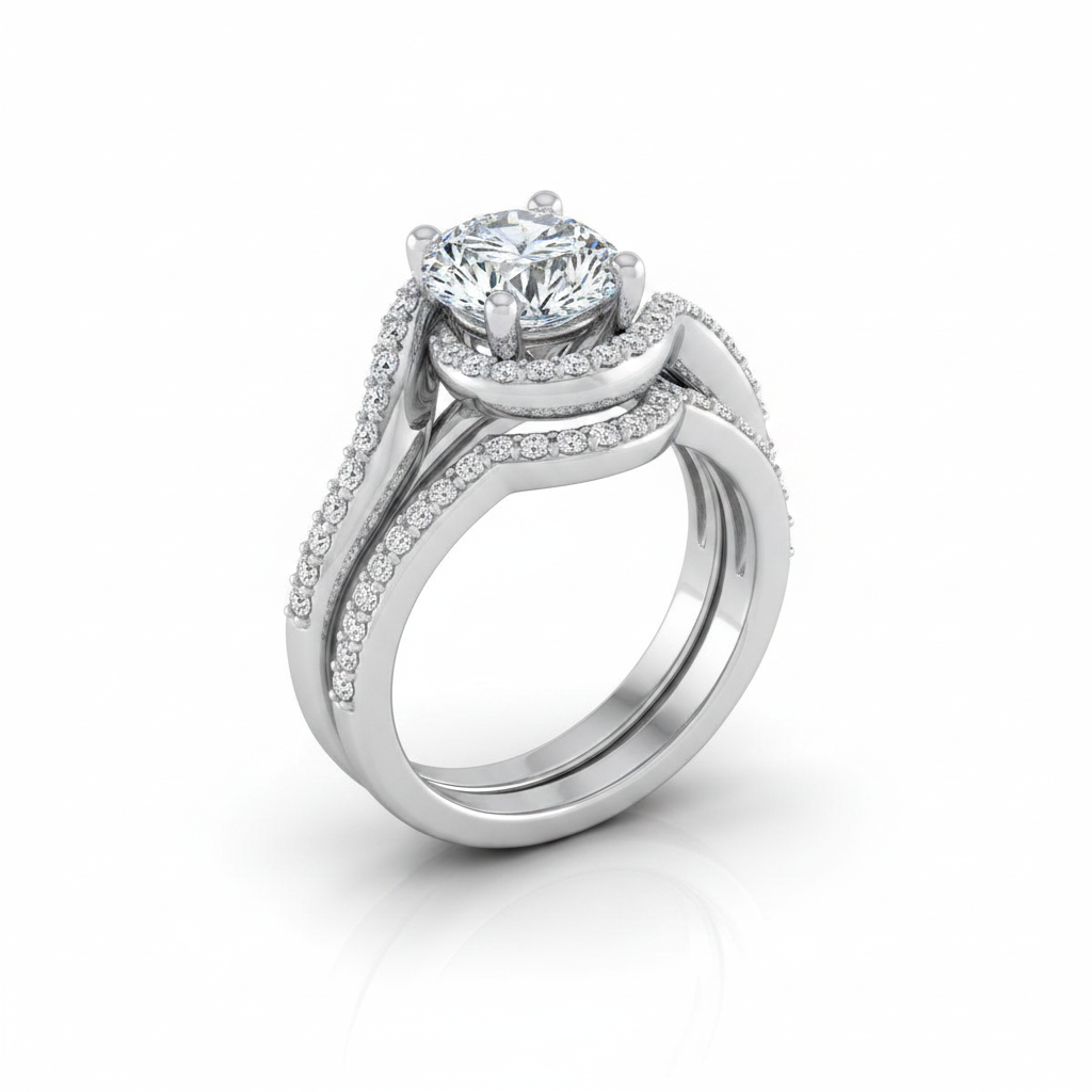 The Adelaide Matching Wedding Band, Round in Platinum