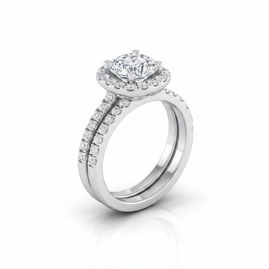 The Adriana Matching Wedding Band, Cushion in Platinum