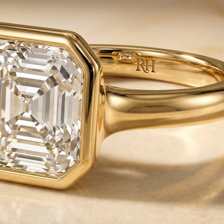 The Agnes Select Bezel Solitaire Engagement Ring with Lab Diamond in 18K Yellow Gold - view 4