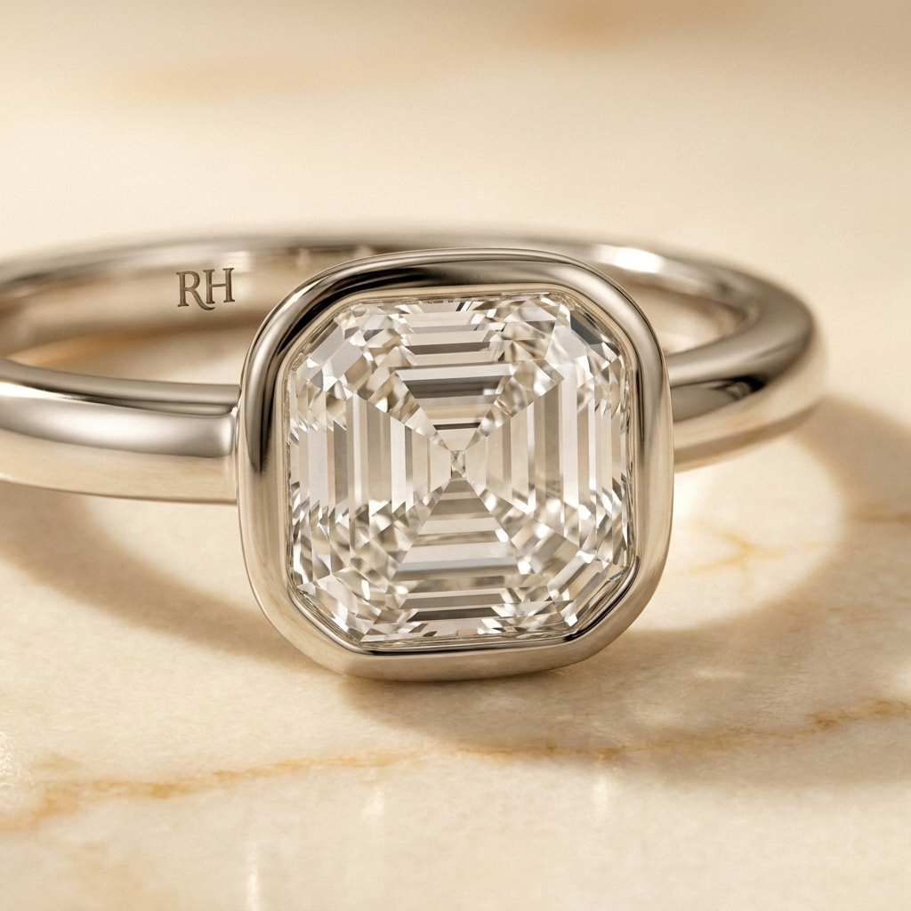 The Agnes Select Bezel Solitaire Engagement Ring with Lab Diamond in Platinum - view 4
