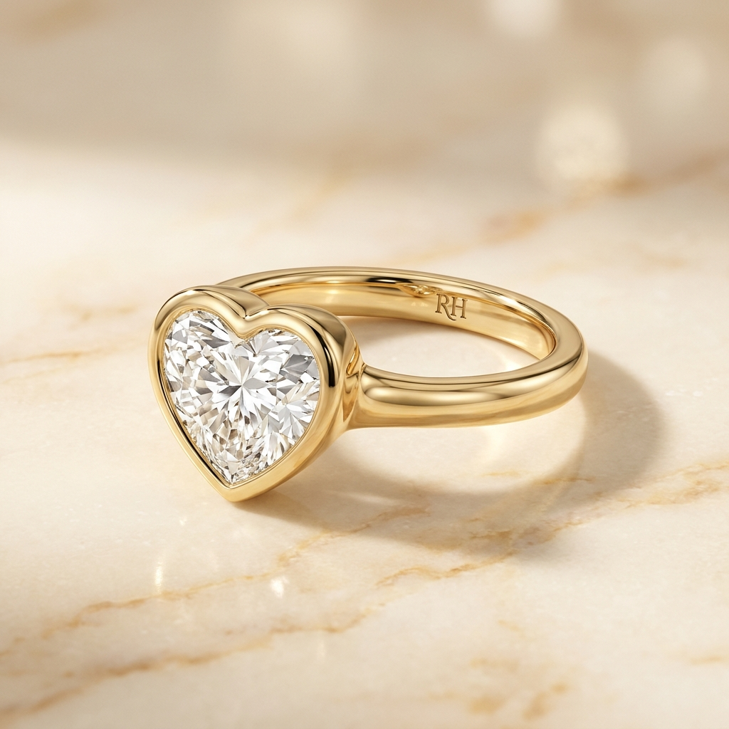 The Agnes Select Bezel Solitaire Engagement Ring with Lab Diamond in 18K Yellow Gold - view 1