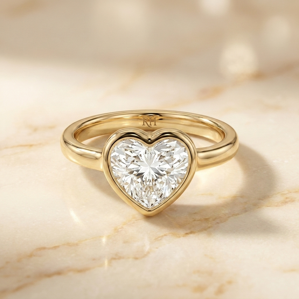 The Agnes Select Bezel Solitaire Engagement Ring with Lab Diamond in 18K Yellow Gold - view 2
