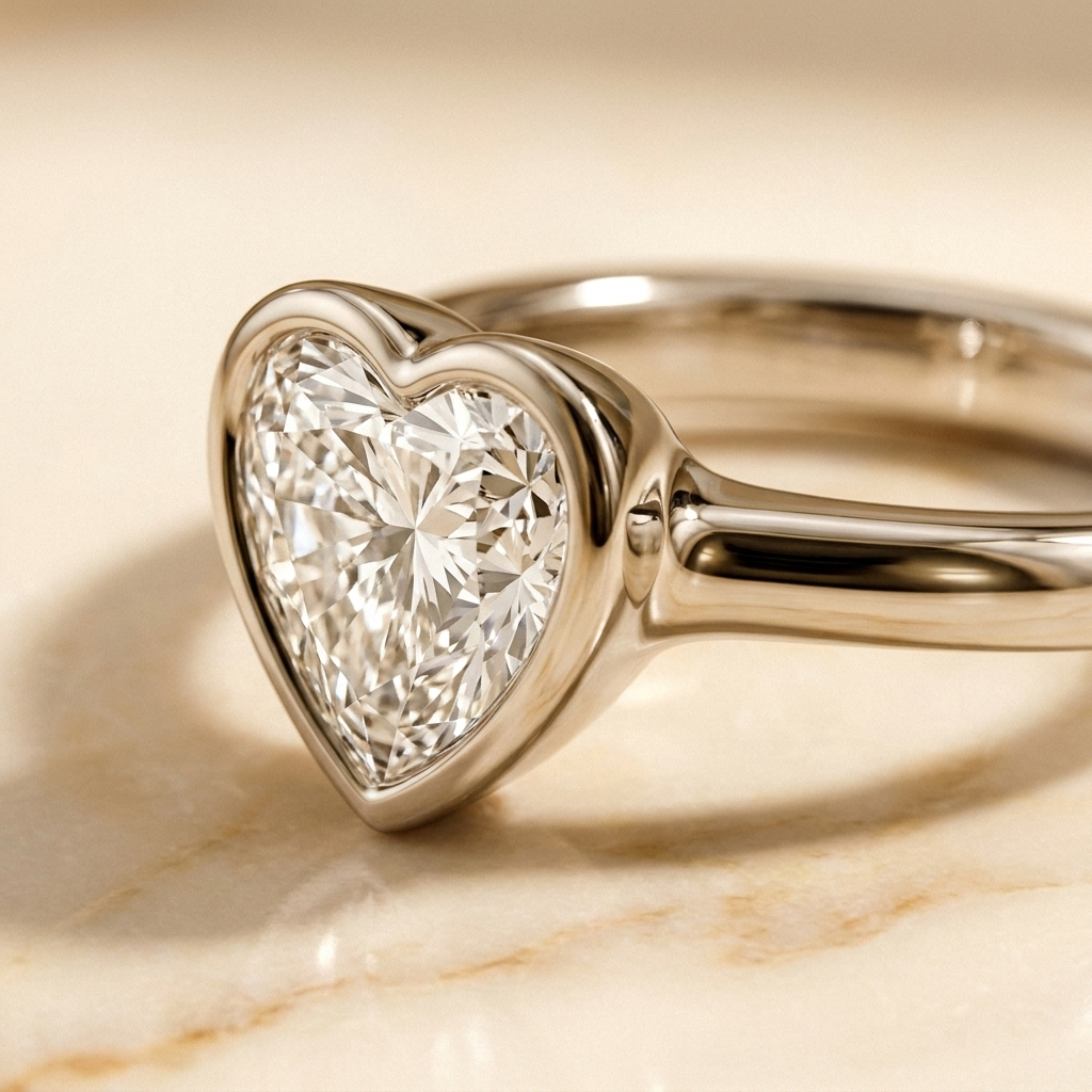 The Agnes Select Bezel Solitaire Engagement Ring with Lab Diamond in 18K White Gold - view 4