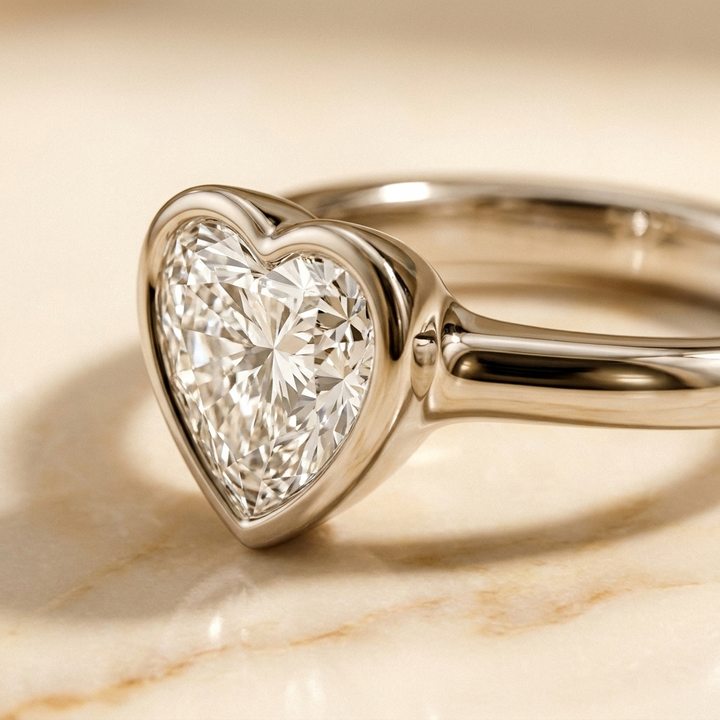 The Agnes Select Bezel Solitaire Engagement Ring with Lab Diamond in 18K White Gold - view 4