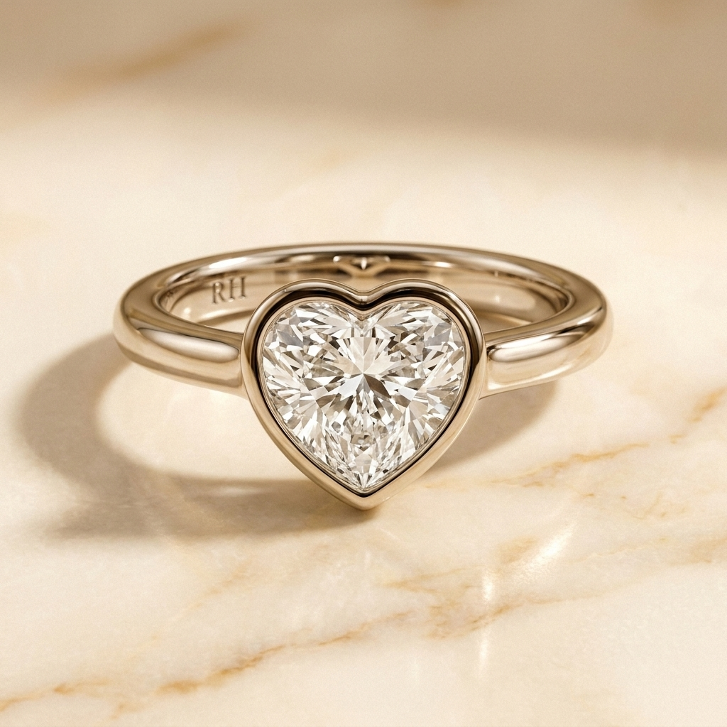 The Agnes Select Bezel Solitaire Engagement Ring with Lab Diamond in 18K White Gold - view 2