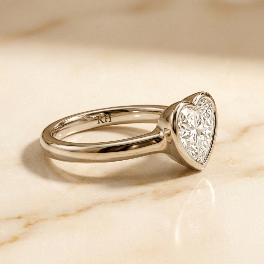The Agnes Select Bezel Solitaire Engagement Ring with Lab Diamond in 18K White Gold - view 3