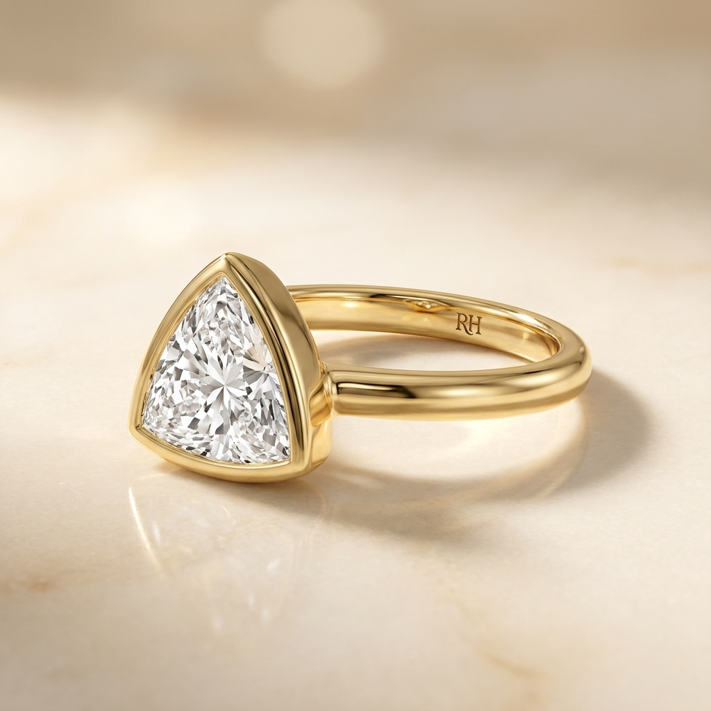 The Agnes Select Bezel Solitaire Engagement Ring with Lab Diamond in 18K Yellow Gold - view 1