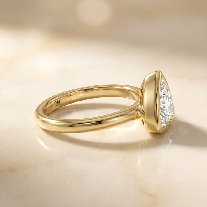 The Agnes Select Bezel Solitaire Engagement Ring with Lab Diamond in 18K Yellow Gold - view 3
