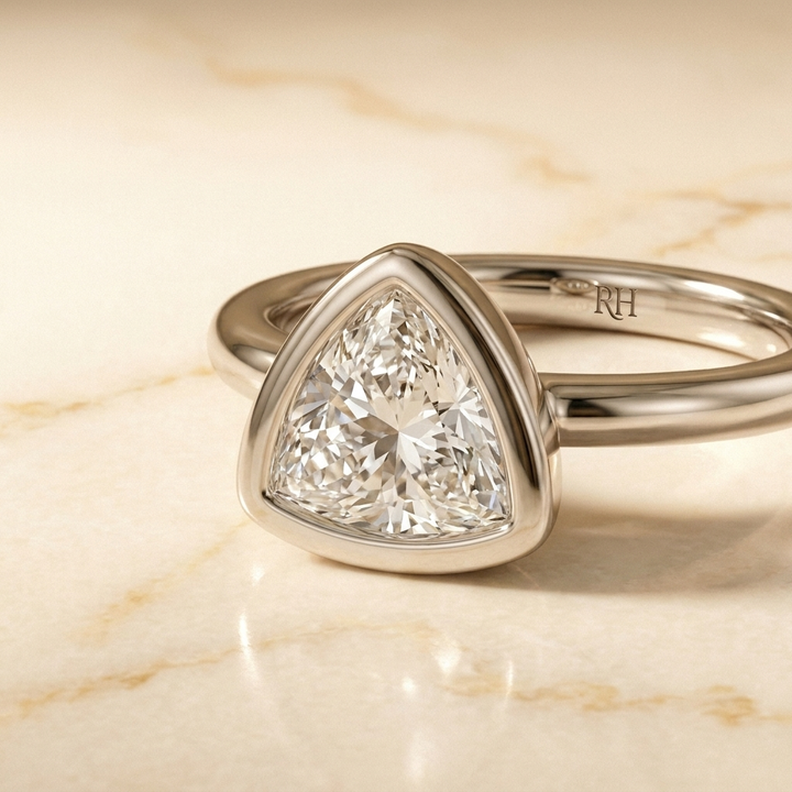 The Agnes Select Bezel Solitaire Engagement Ring with Lab Diamond in Platinum - view 4