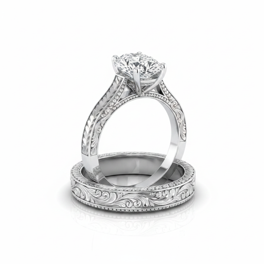 The Aida Matching Wedding Band, Oval in 18K White Gold