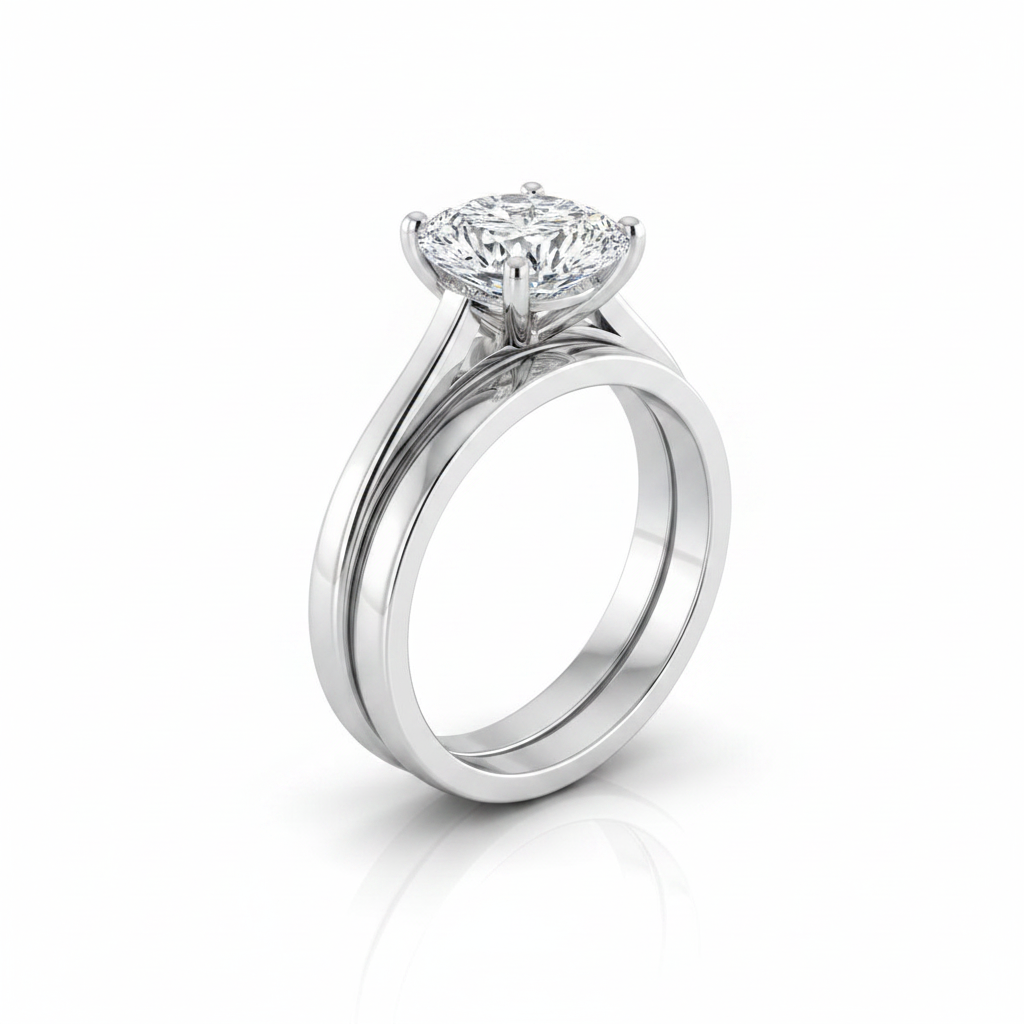 The Aida Matching Wedding Band, Pear in 18K White Gold