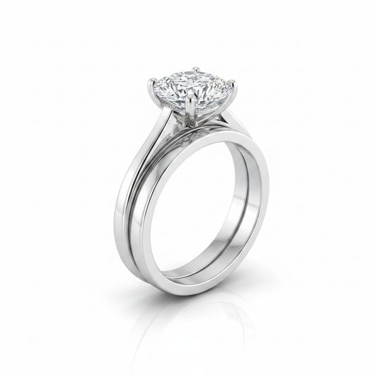 The Aida Matching Wedding Band, Pear in 18K White Gold