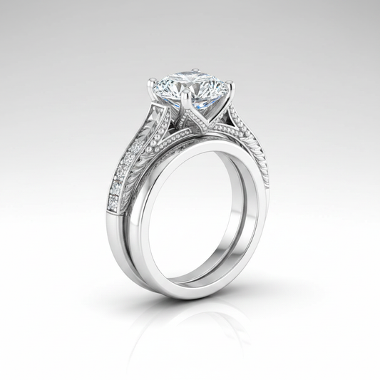 The Aida Matching Wedding Band, Round in 18K White Gold