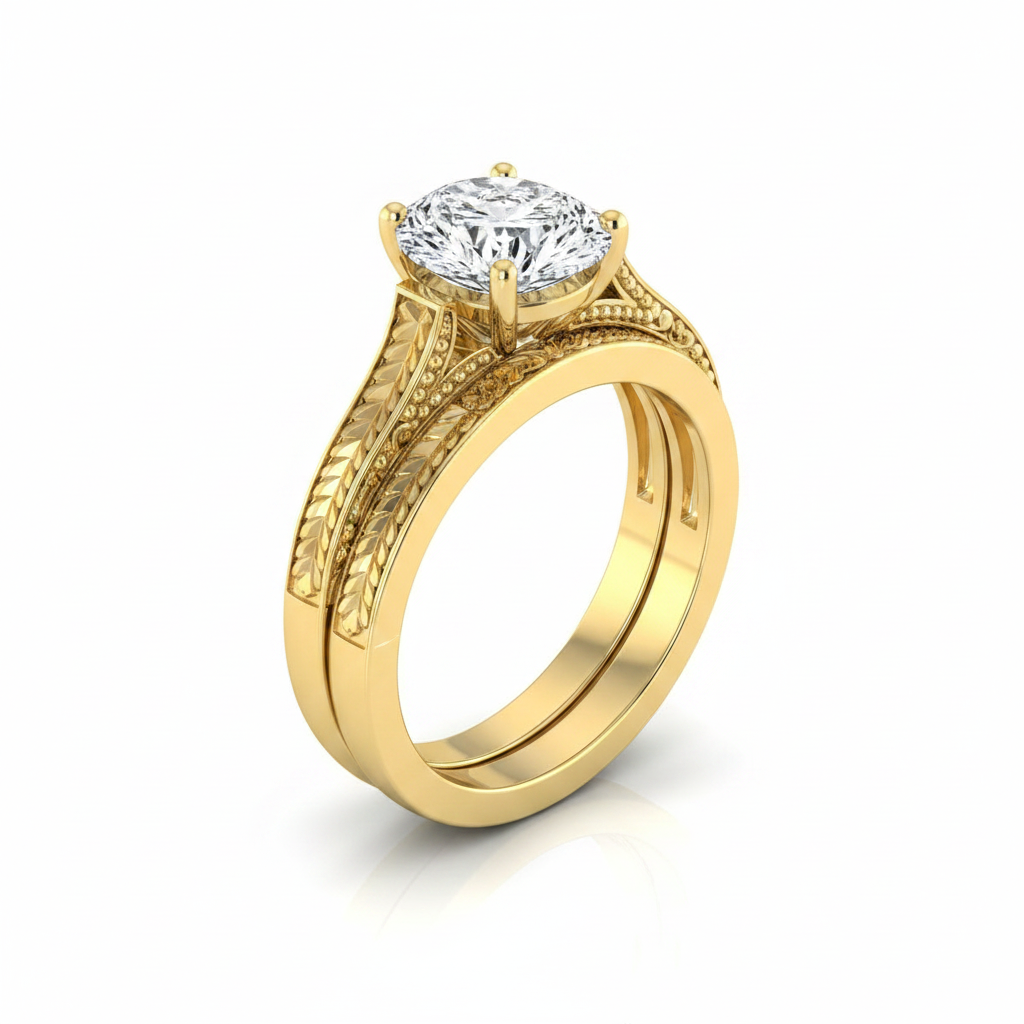 The Aida Matching Wedding Band, Pear in 18K Yellow Gold