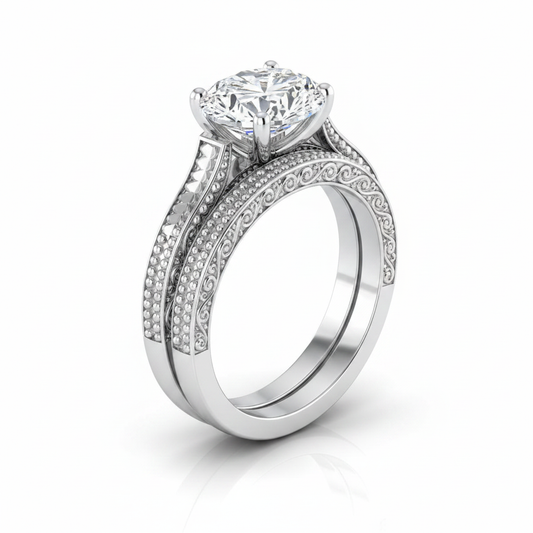 The Aida Matching Wedding Band, Oval in Platinum