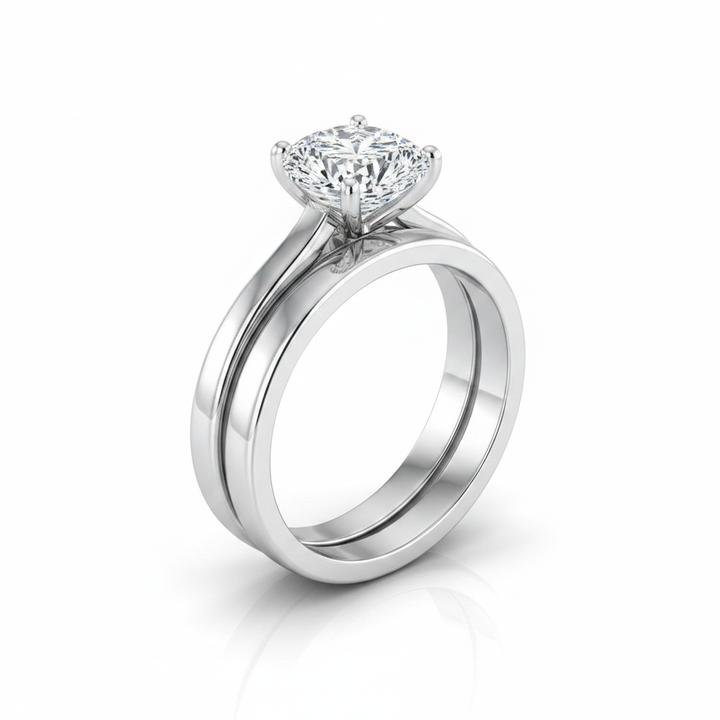 The Aida Matching Wedding Band, Pear in Platinum | RockHer