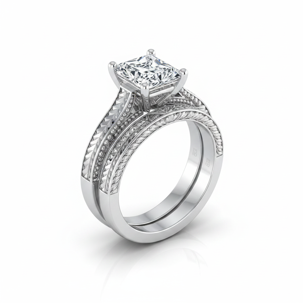 The Aida Matching Wedding Band, Radiant in Platinum