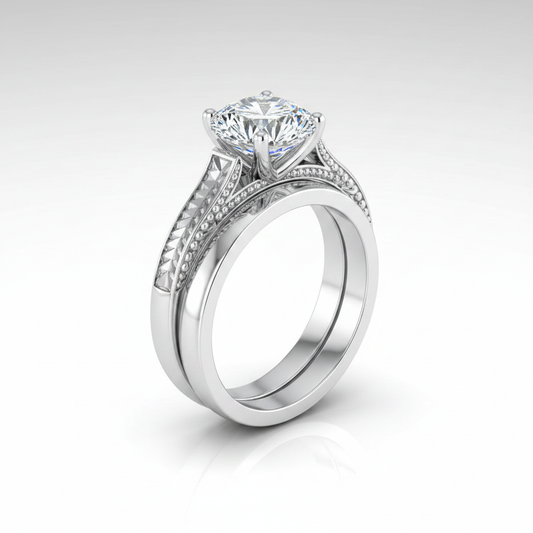 The Aida Matching Wedding Band, Round in Platinum