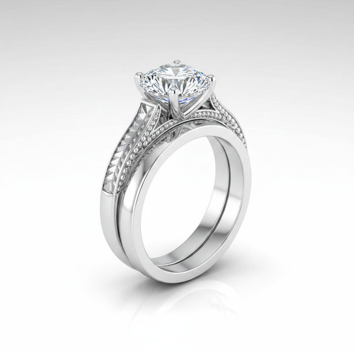 The Aida Matching Wedding Band, Round in Platinum | RockHer