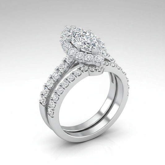 The Alannah Matching Wedding Band, Marquise in 18K White Gold