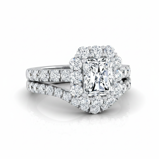 The Alannah Matching Wedding Band, Radiant in 18K White Gold