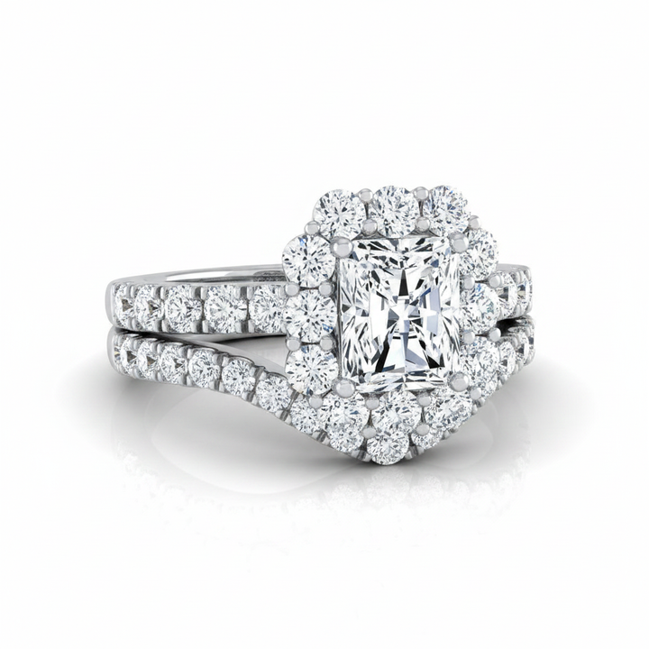 The Alannah Matching Wedding Band, Radiant in 18K White Gold | RockHer