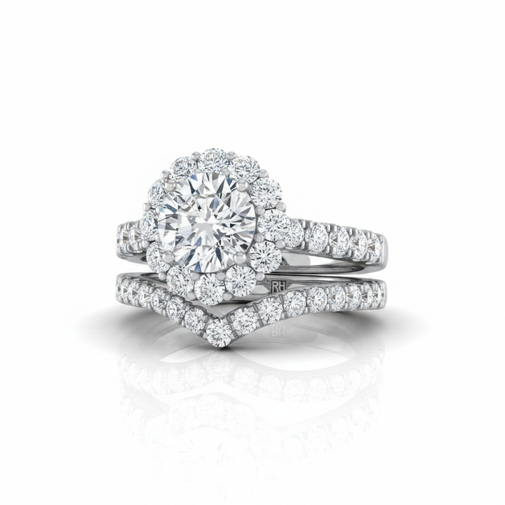 The Alannah Matching Wedding Band, Round in 18K White Gold