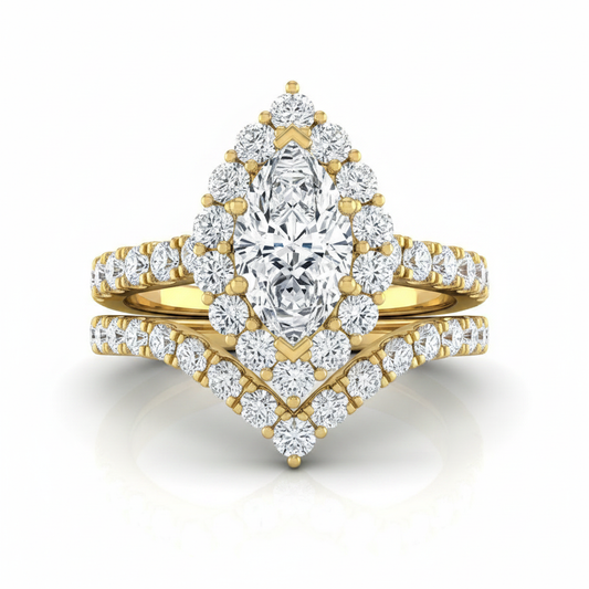 The Alannah Matching Wedding Band, Marquise in 18K Yellow Gold