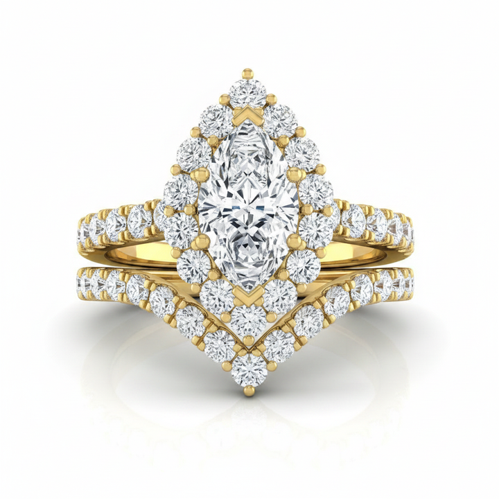 The Alannah Matching Wedding Band, Marquise in 18K Yellow Gold | RockHer