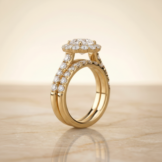 The Alannah Matching Wedding Band, Oval in 18K Yellow Gold