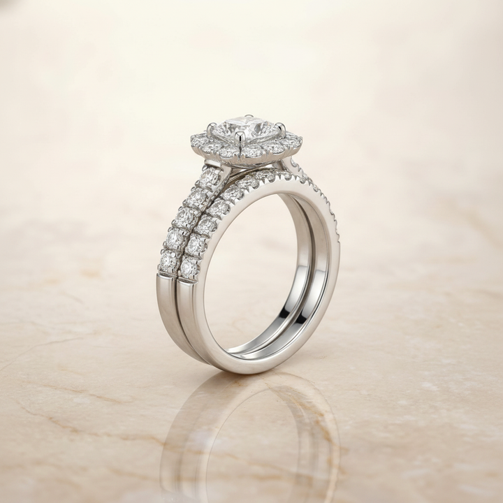 The Alannah Matching Wedding Band, Cushion in Platinum | RockHer
