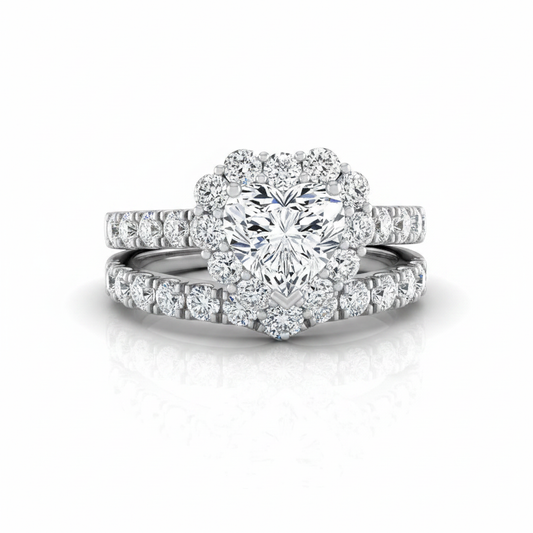 The Alannah Matching Wedding Band, Heart in Platinum