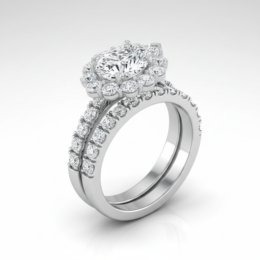 The Alannah Matching Wedding Band, Pear in Platinum