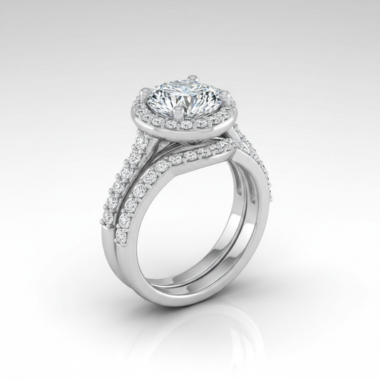 The Alicia Matching Wedding Band, Round in 18K White Gold