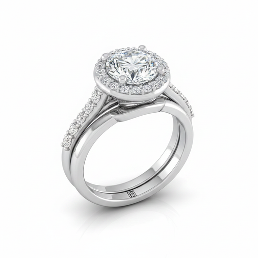 The Alicia Matching Wedding Band, Round in Platinum