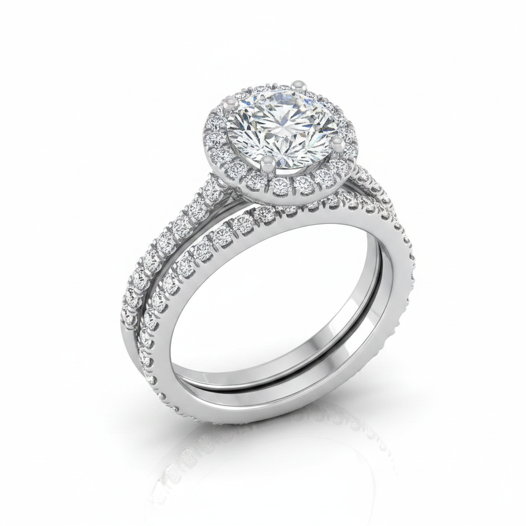 The Allegra Matching Wedding Band, Round in 18K White Gold