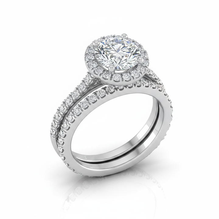 The Allegra Matching Wedding Band, Round in 18K White Gold | RockHer
