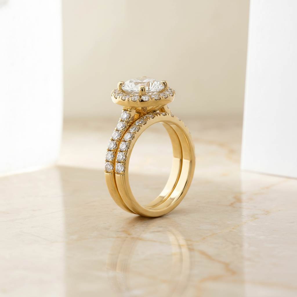 The Allegra Matching Wedding Band, Round in 18K Yellow Gold